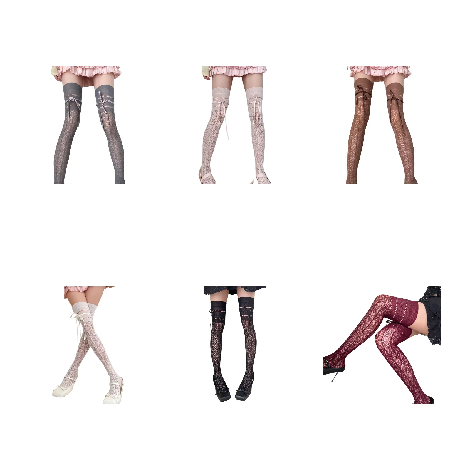 

Набор носков с полым ворсом из 6 цветов: серый/бежевый/кофейный/белый/черный/бордовый