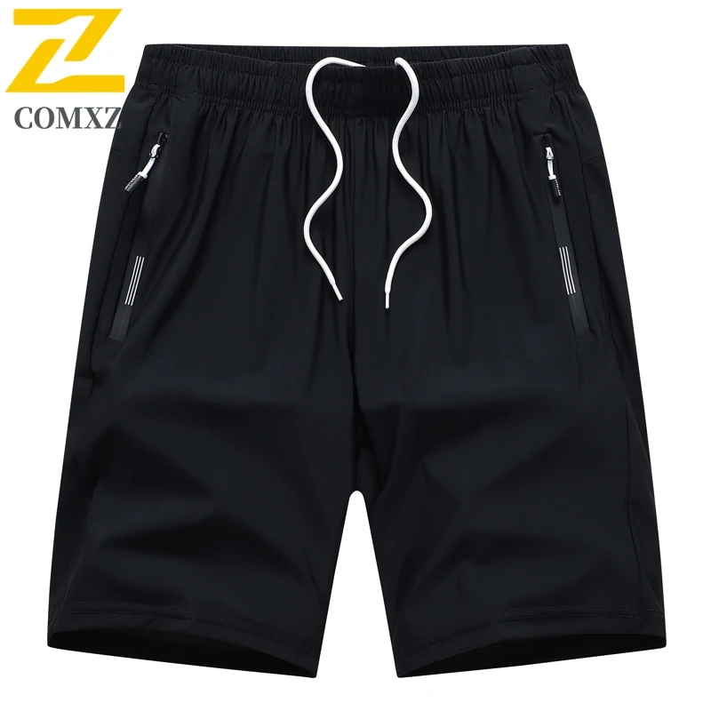 

Мужские повседневные шорты больших размеров, дышащие быстросохнущие эластичные спортивные шорты из ледяного шелка, шорты для бега на открытом воздухе с эластичной резинкой на талии 7XL 8XL