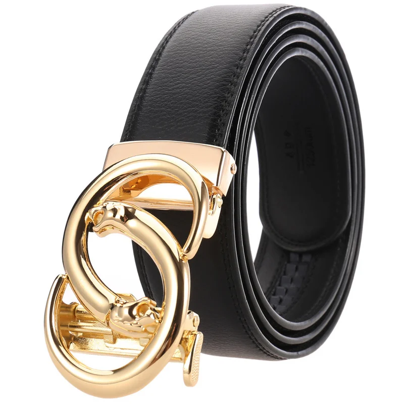 

New Leather Belts for Men Fashion Automatic Buckle Leather Belt Men's High Quality Belts Male Luxury Designer Brand 3.5cm