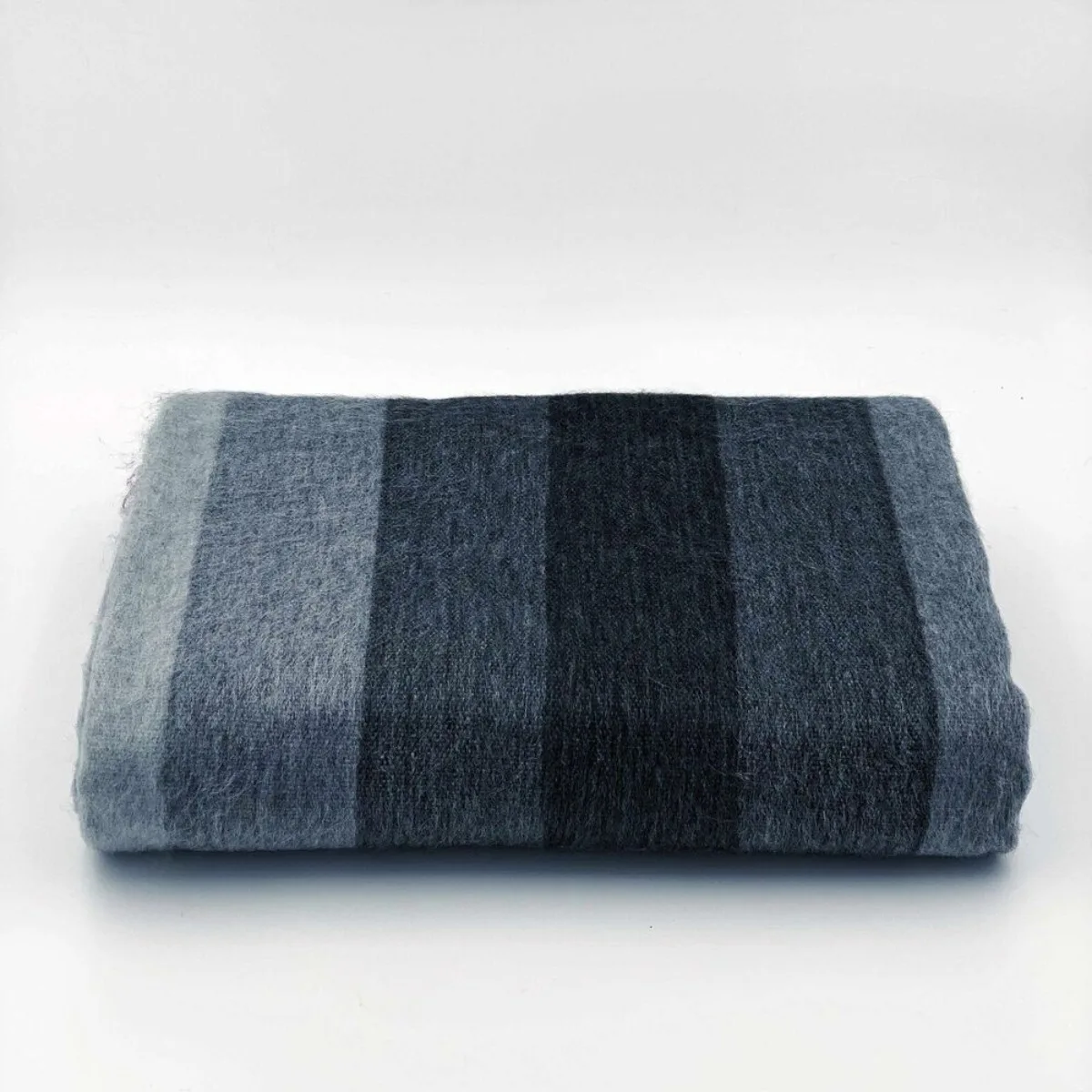 Alpaca blanket Soft Warm Grey stripes 90 