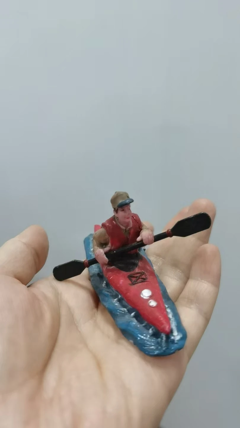 resin figure mental psychological sand table game box court therapy man canoeing