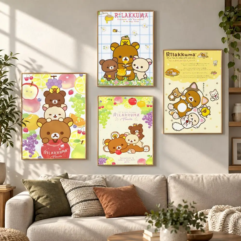 Cute Cartoon R-rilakkuma Poster HD Waterproof Aesthetic Wall For Home Decor Trendy Durable Easy To Apply Art