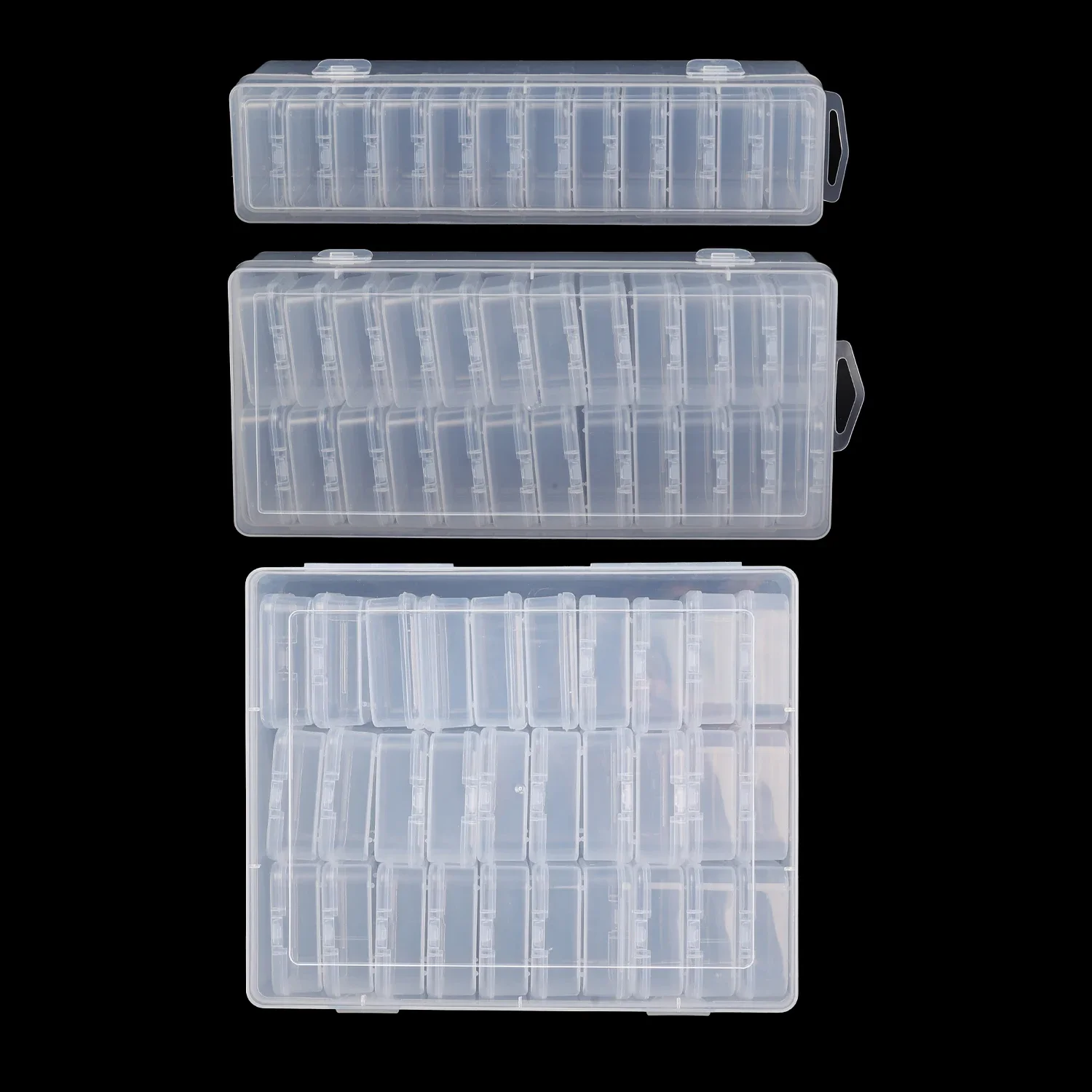 30Pcs/Set Bead Organizer Box Clear Plastic Bead Storage Containers with Hinged Lid for Storage of Small Items Crafts Jewelry