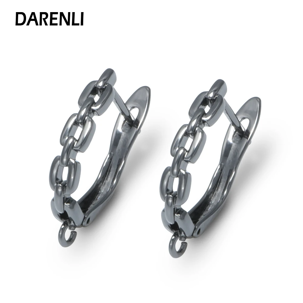 DARENLI 1 Pair 18k Gold/Rhodium Plated Fasteners Earwire Earring Hooks DIY Clasps For Jewelry Making Accessories Nickel Free