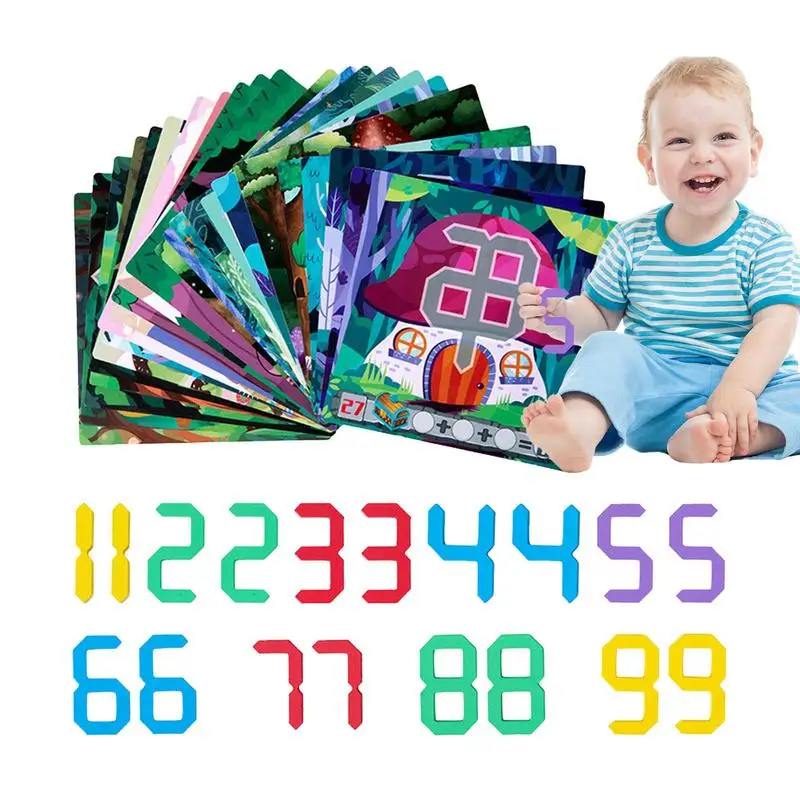 Number Matching Puzzle Counting Board Preschool Educational Toys Color Cognition Matching Puzzle Game For Toddler Boy Girl 3