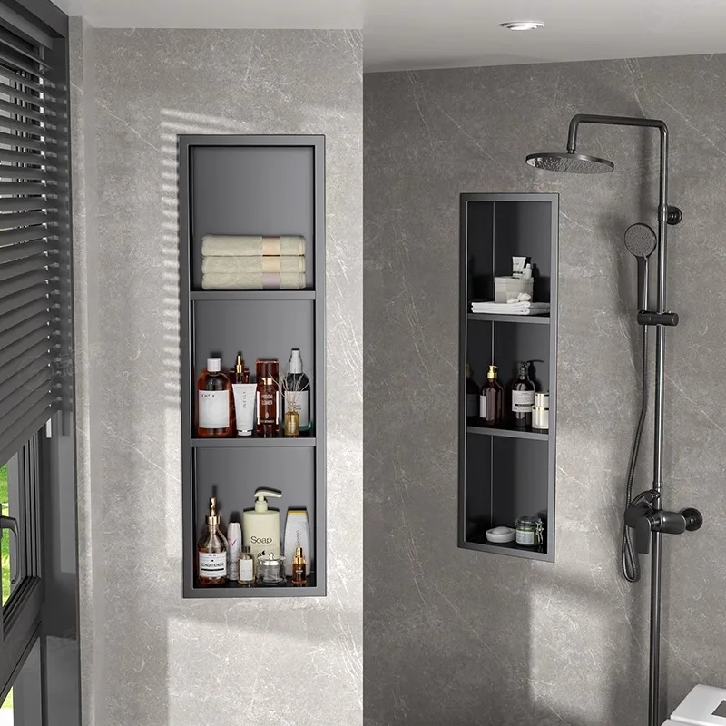 

Toilet stainless steel niche toilet bathroom metal rack shower room locker storage
