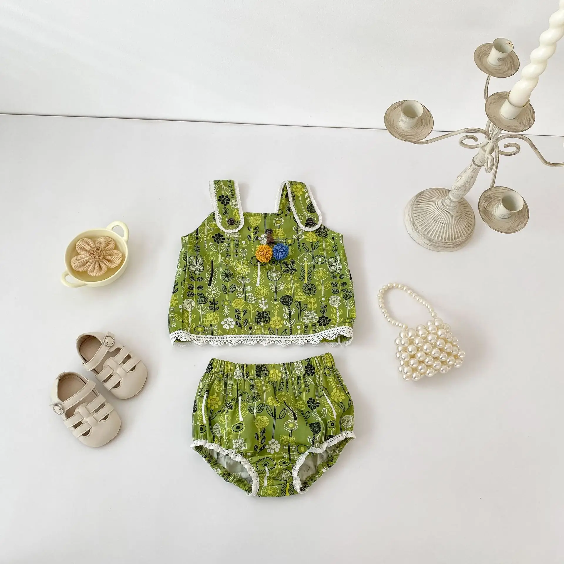 2026-summer-new-girl-baby-plant-forest-printed-strap-set-two-piece-lace-vest-pants