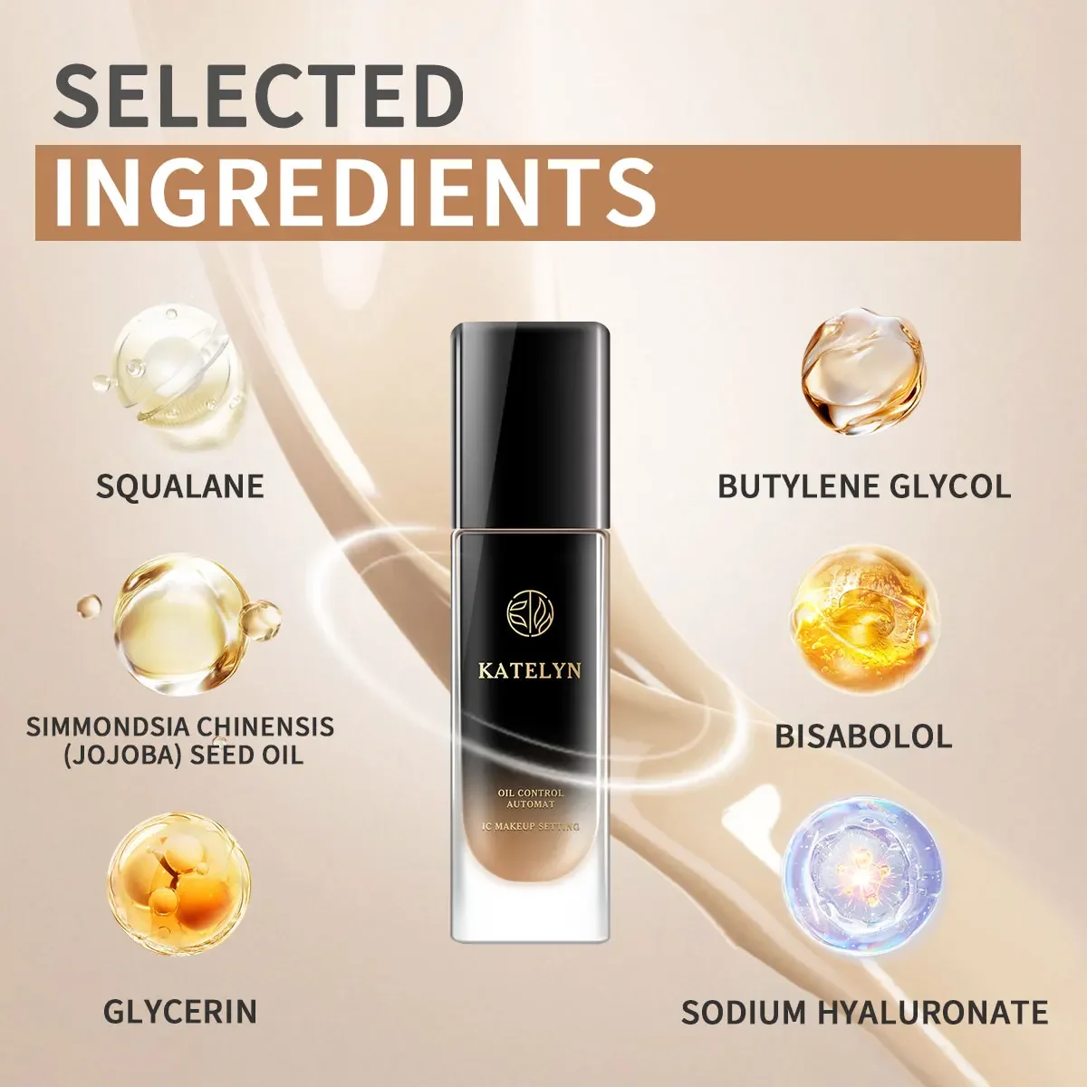 KATELYN Face Foundation Cream Oil-Control Matte BB Cream Waterproof Lasting Concealer Liquid Full Coverage Matte Base