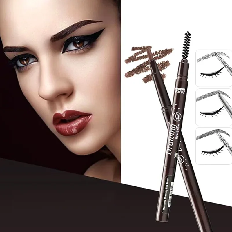 

6 Colors Natural Makeup Double Heads Automatic Eyebrow Pencil Waterproof Long-lasting Easy Ware Eyebrow Pen with Eyebrow Brush