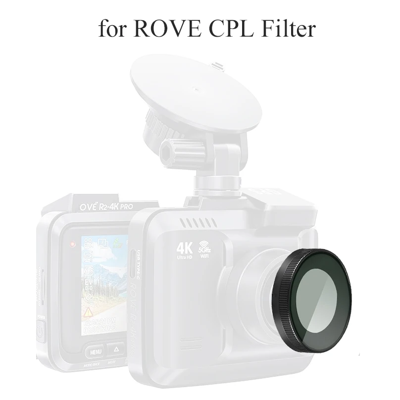 for ROVE CPL Filter, Anti-Glare Circular Polarizer Lens for ROVE R2-4K, R2-4K PRO, and R2-4K Dual Dash Cam Models