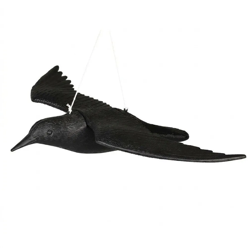 Hanging Crow Bird Deterrent Flying Crow Repellent-Scarer Emulation Flying Bird Kite Garden Yard Outdoor Pest Control Halloween