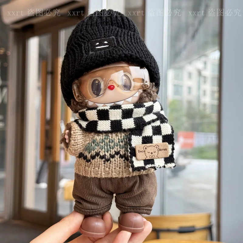 Only clothes no dolls  for 17cm labubu clothes  first  second and third generation vinyl figurines  autumn and winter sweaters