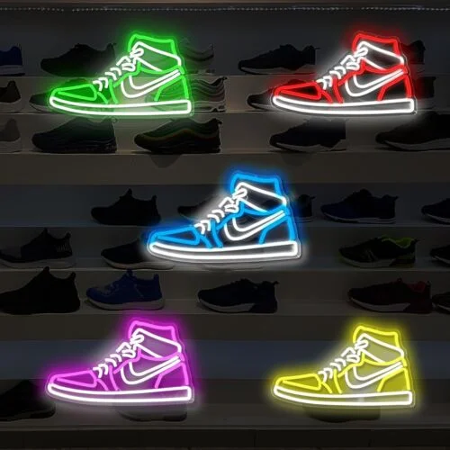 LED Neon Sign Light, Decoração De Parede Pendurada, Sapatos De Lona Esportiva, Loja De Negócios, Loja De Bar, Loja De Sala