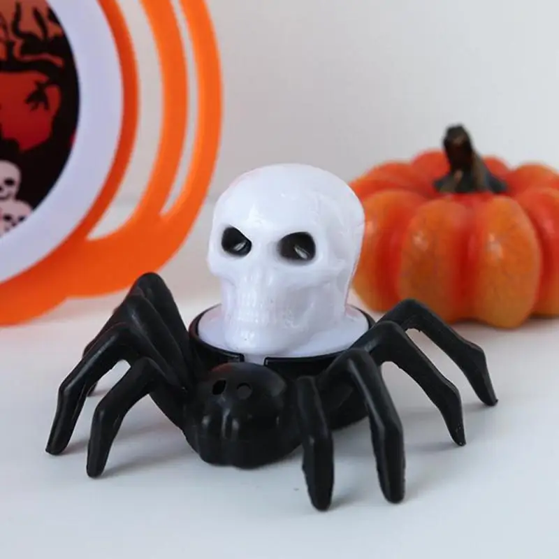 Halloween Spider Decoration Light LED Electronic Candle Lamp Spider Night Light Halloween Party Decoration Supplies Horror Props