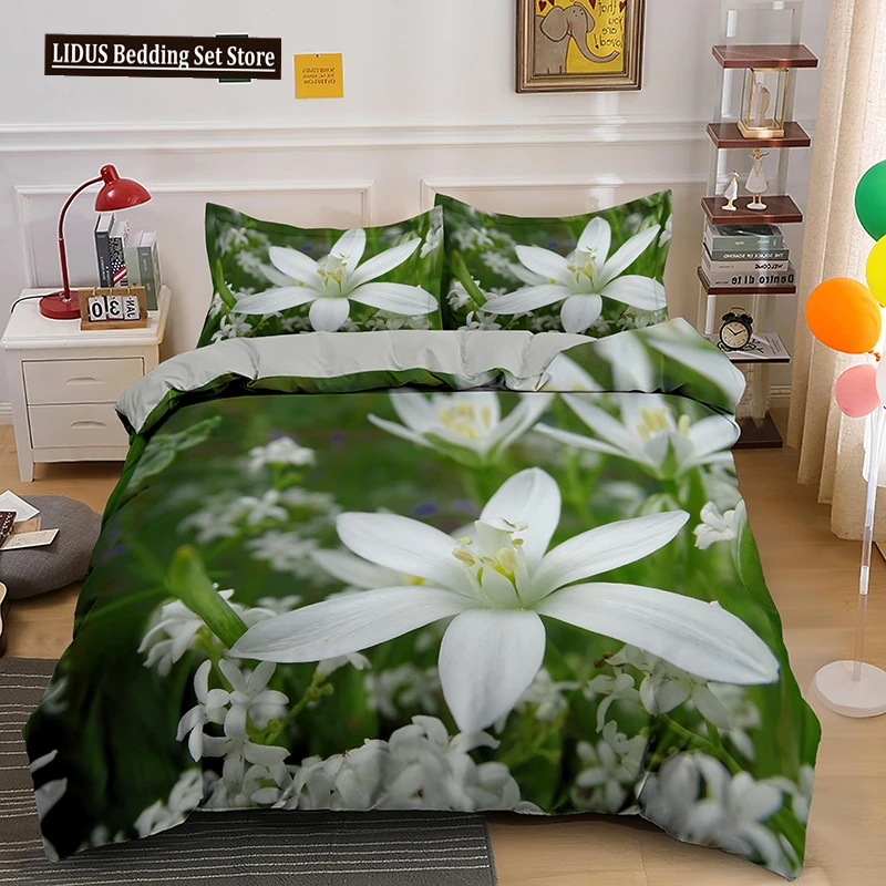 

3D Flowers Bedding Set Twin Full King Queen Size Comforter Set For Kids Girl Bedroom Decoration Polyester Duvet Cover Set King