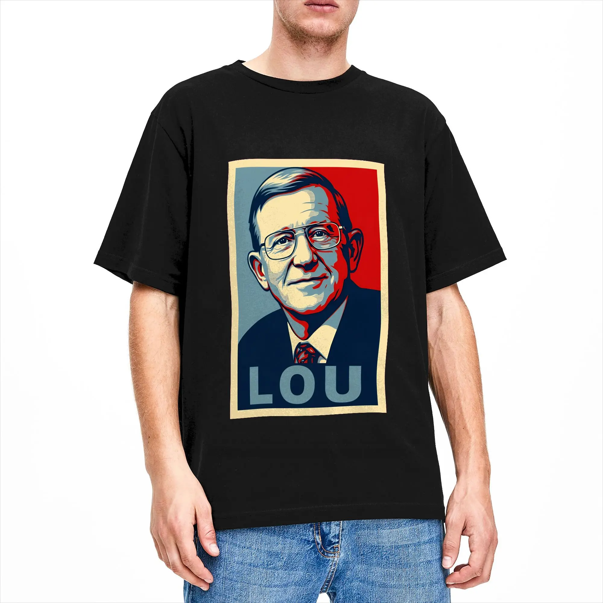 

Lou Holtz Pop Art Style T-Shirt Summer Harajuku T Shirts Men Pure Cotton O Neck Oversized Tees Short Sleeve Y2K Funny Tops