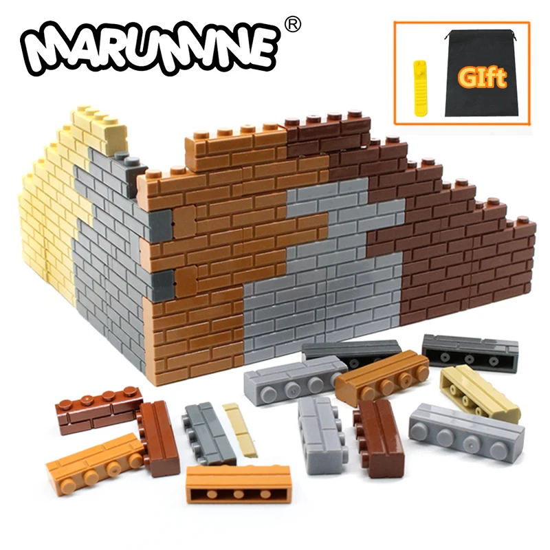 MARUMINE MOC City Blocks Parts 1x4 Wall Building Bricks 150PCS Friends House DIY Accessories Compatible with 15533 98283