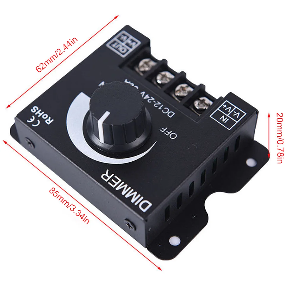 LED باهتة 30A DC12V 24 فولت 360 واط تشغيل/إيقاف التبديل مصباح ليد قطاع باهتة وحدة تحكم لخاصية تخفيض الإضاءة لشرائط ضوء LED لون واحد