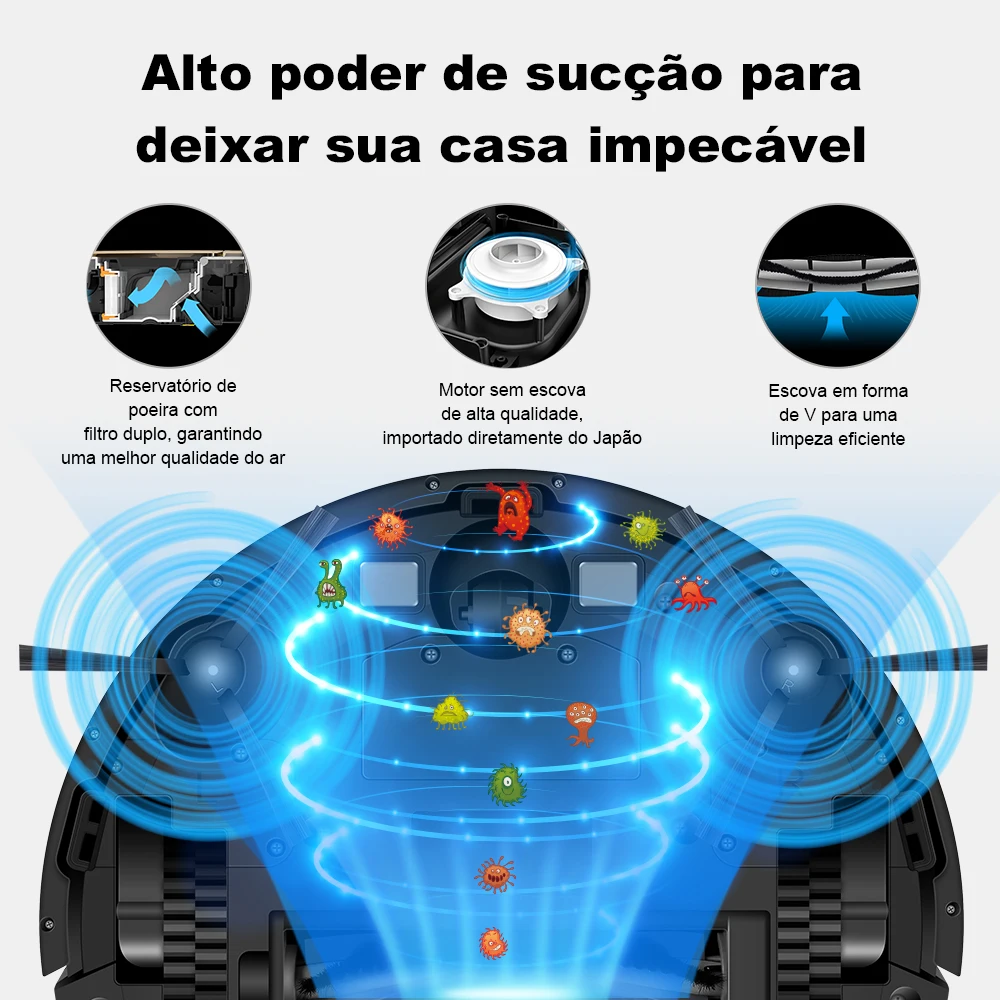 Liectroux-Robot aspirador inteligente XR500, aspiradora Aspies y pasa, paño, navegación láser, aplicación WiFi, se conecta con Alexa