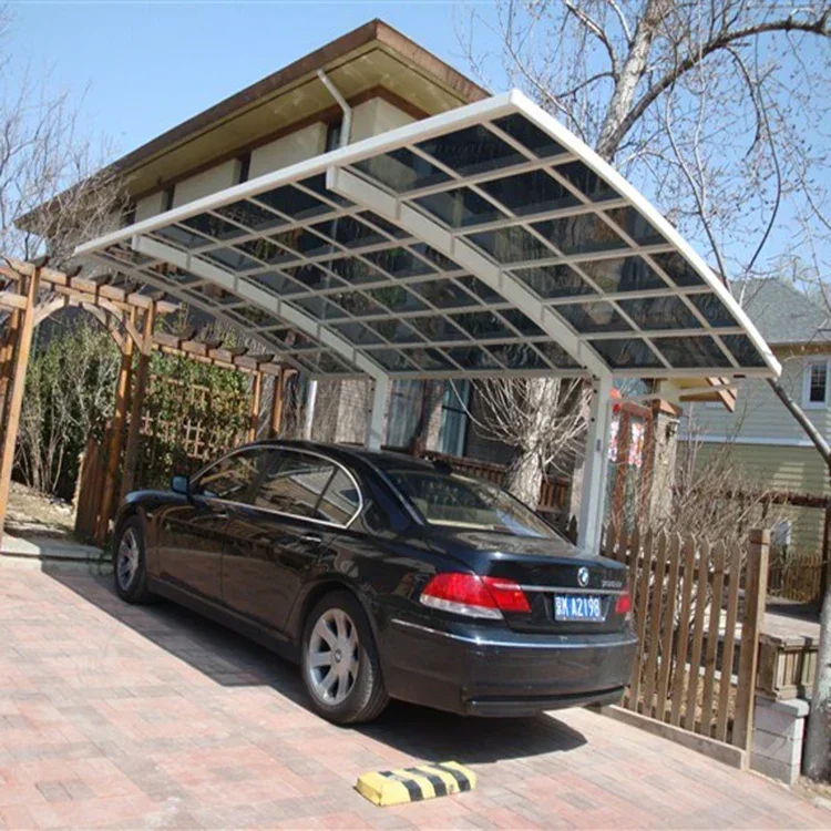 Outdoor sun shade polycarbonate cheap carports parking cantilever metal frame car port garage canopy aluminium carport