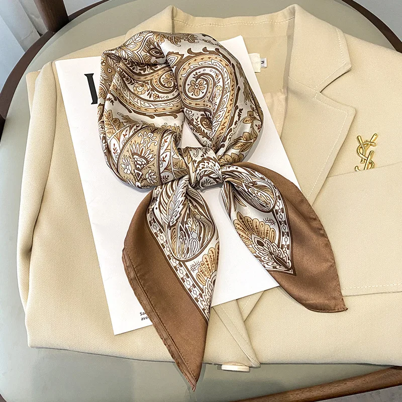 New Paisley Print Square Scarf Soft Satin Silk-like Thin Neck Scarf Mature Style Bandana Sunscreen Headscarf For Women 2026