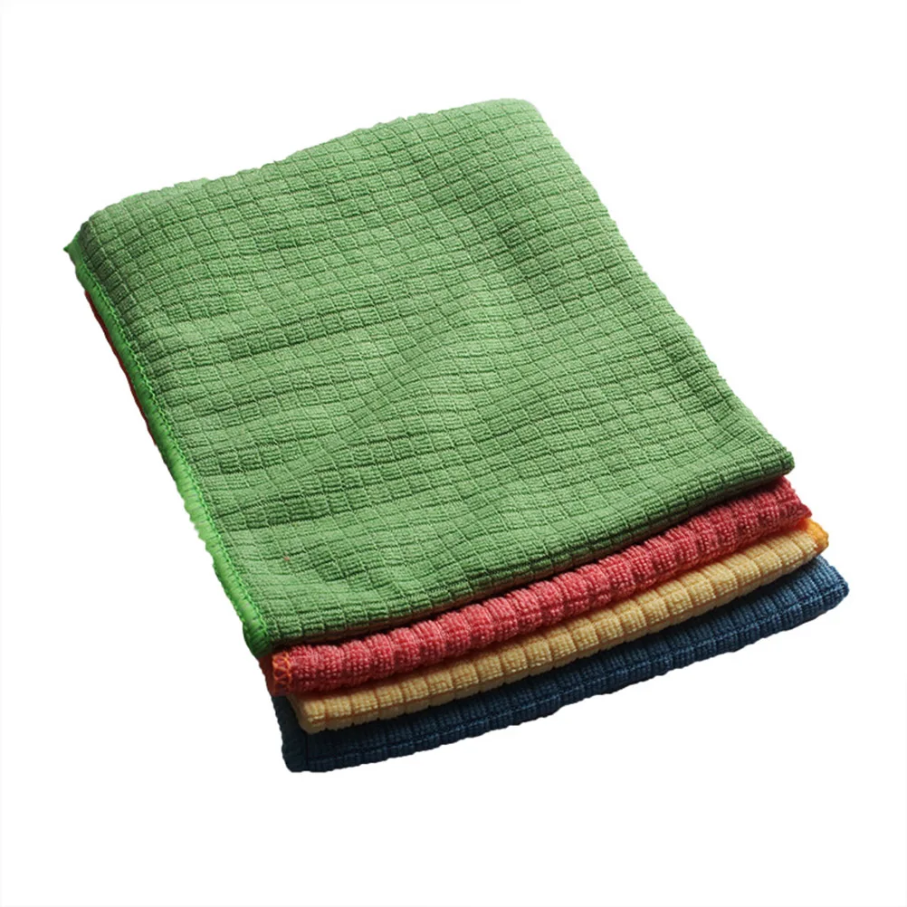 

8pcs Absorbent Dishcloth Water Rag Kitchen Cleaning Cloth Multifunctional Premium Towel Mixed Color Dirt Glass Cookware