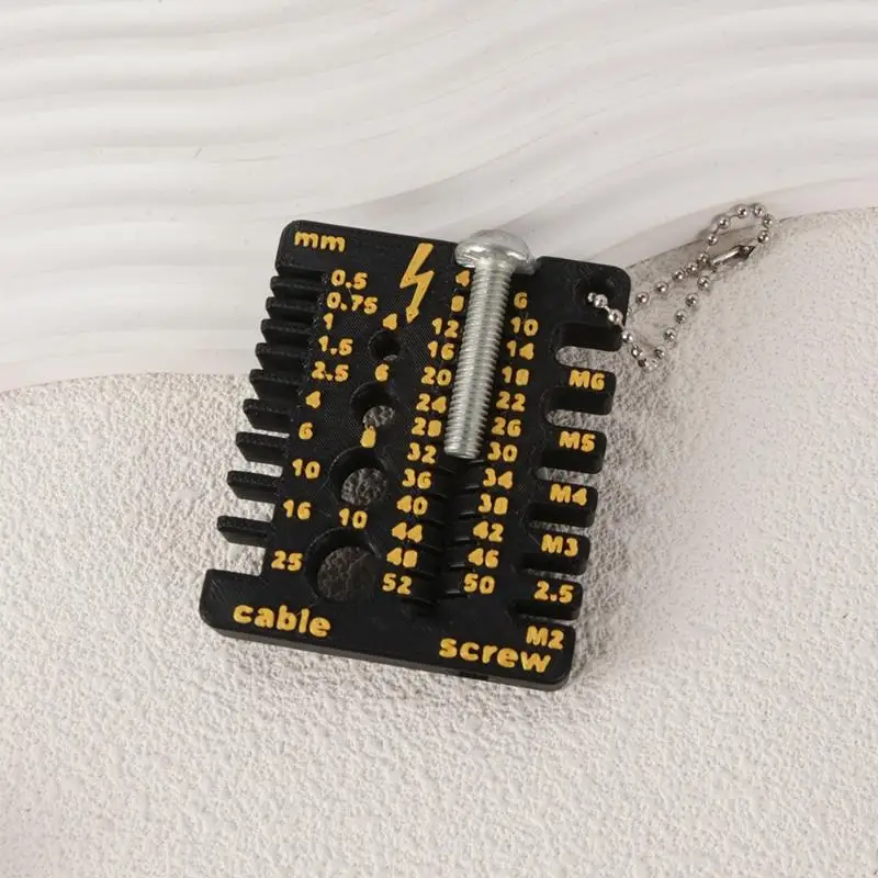 1 Uds. Comprobador de rosca portátil para tuercas y brocas, herramienta de medición de tornillo de alambre impreso en 3D, calibre de broca para tuercas, pernos y roscas