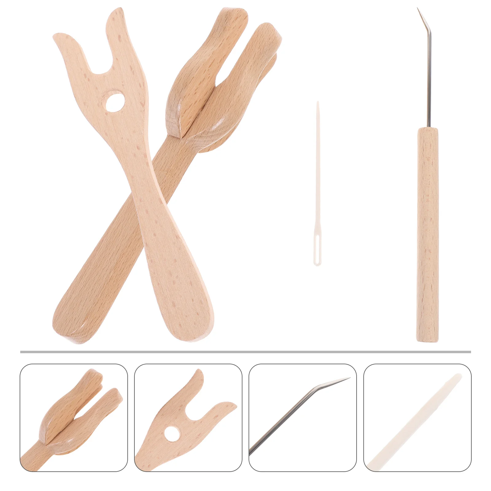 Knitting Fork Wooden Braider Accessories Plastic Sewing Pin Crochet Needles Kit