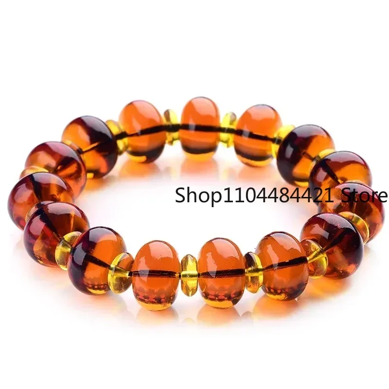 Violet Amber Beeswax Bracelet Original Stone Amber Beads for Bracelets Colar Masculino Pulseras Mujer Vintage Beeswax Jewelry