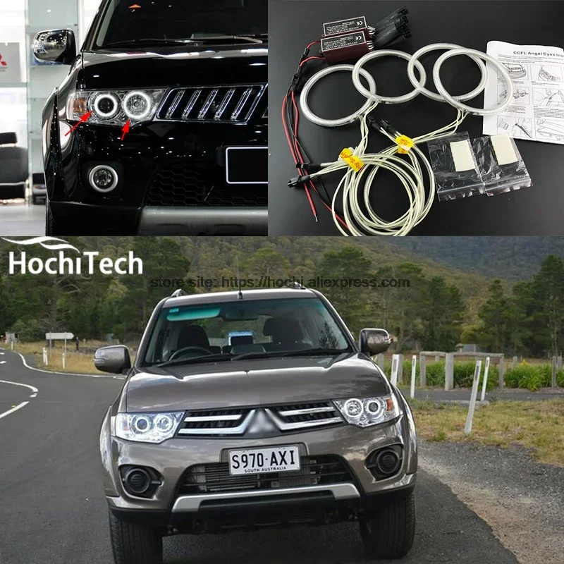 

Car Styling 4pcs White Headlight Halo Rings CCFL Angel Eyes Light Kit DRL for Mitsubishi Challenger Montero Sport 2008-2016
