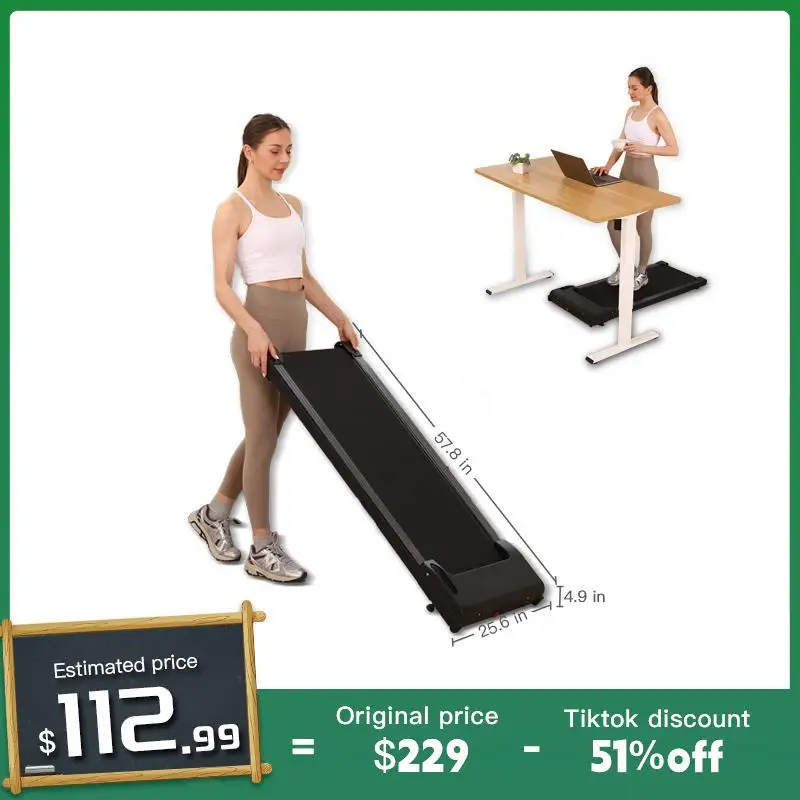 Lichico/Yrun Compact Under Desk Portable Electric Walkingpad Treadmill with 2.5-3.0HP Brushless Motor,Spacious Running Area