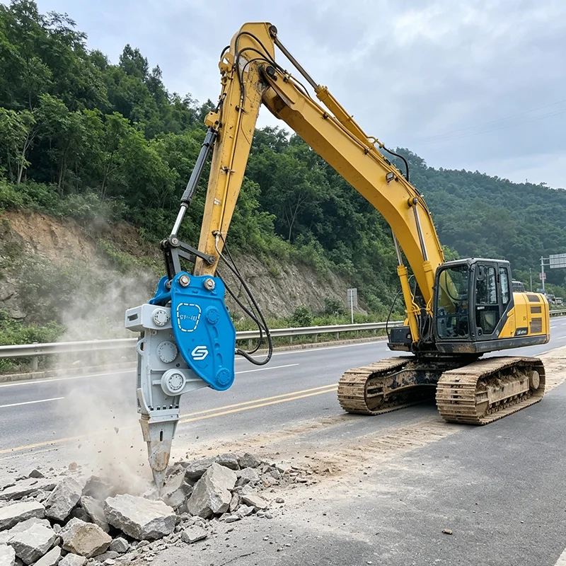 Customized High Strength Steel High Frequency Hydraulic Breaker For Excavator, Heavy Duty Mining Quarry Rock Breaking Hammer CE