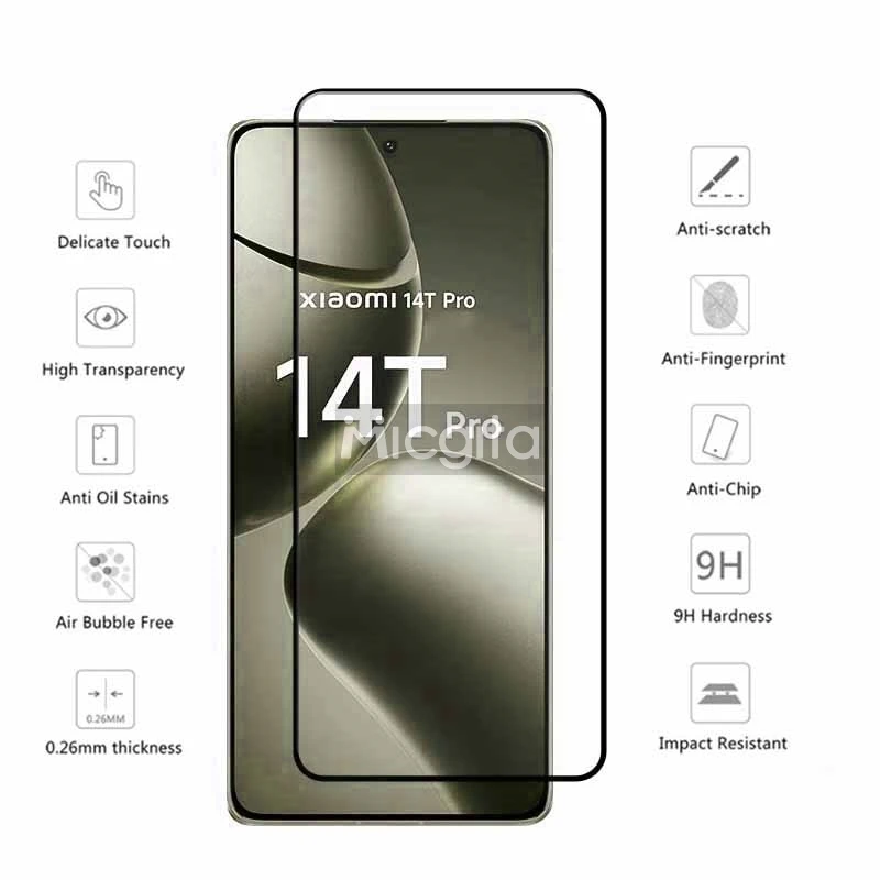 9H Tempered Glass For Xiaomi 14T Pro 14T Screen Protector Anti-Scratch Front Glass film and Soft Fiber Lens film