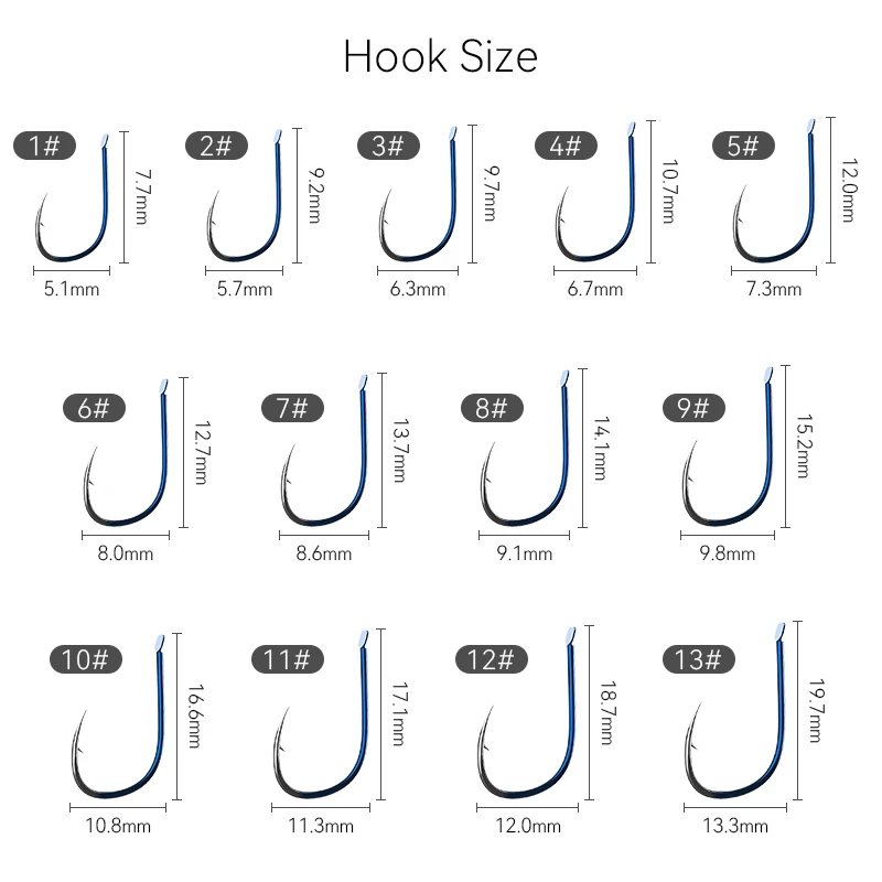 Sea Yolo 50Pcs/Box 1#-13# High Carbon Steel Fishing Hook With Sharp Barbed Hooks Fishing Goods Japan Fishhook Single Jig Hook