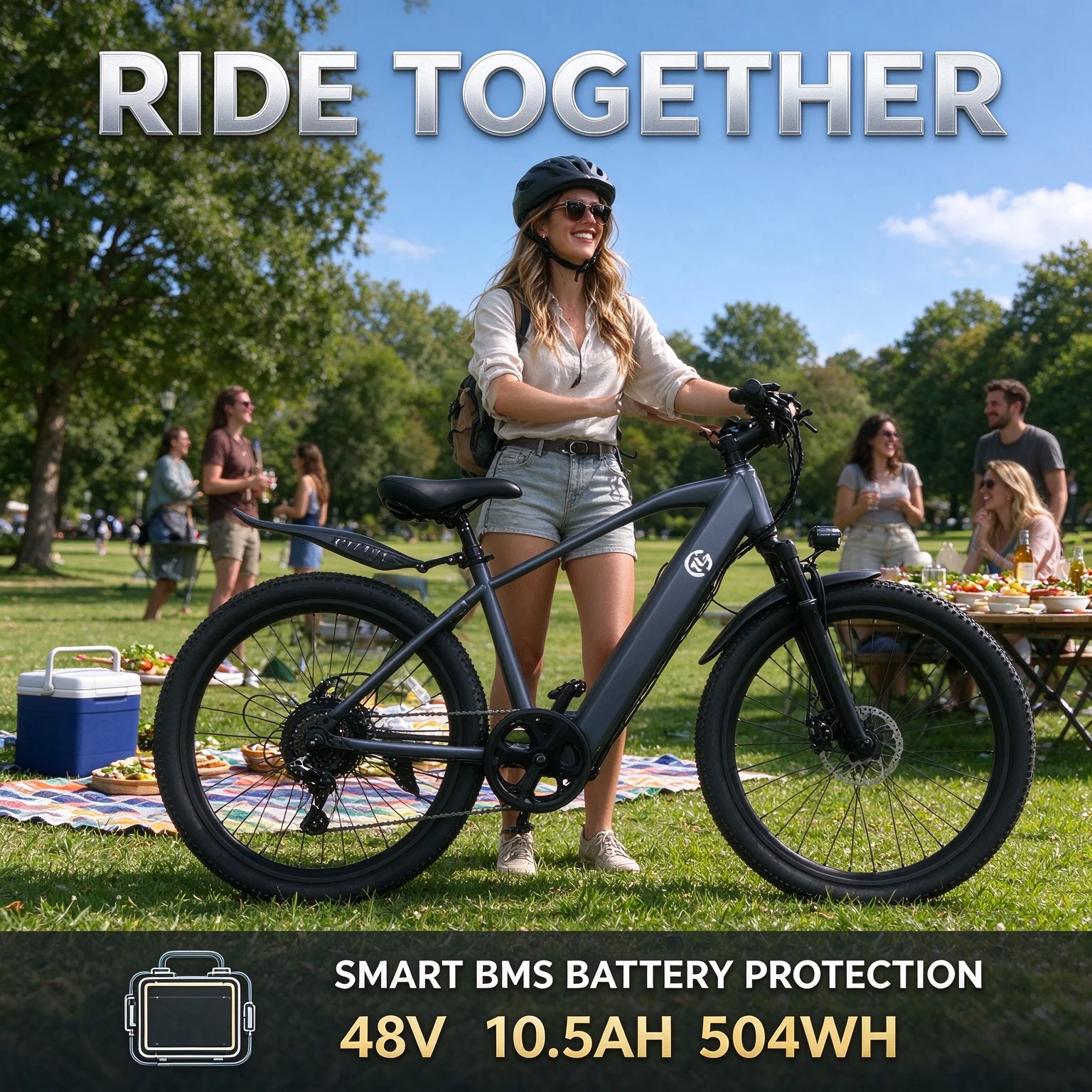 Overlanding Adult Ebike 24 Inch Tire,500W Motor,48V Power Supply,7-Speed Shift,Venus2 Display,5 Power Levels,LED Headlight,Bonus Mudguards & Tool Kit,Off Grid Design,Built for RV Camping Steep Trail Exploration