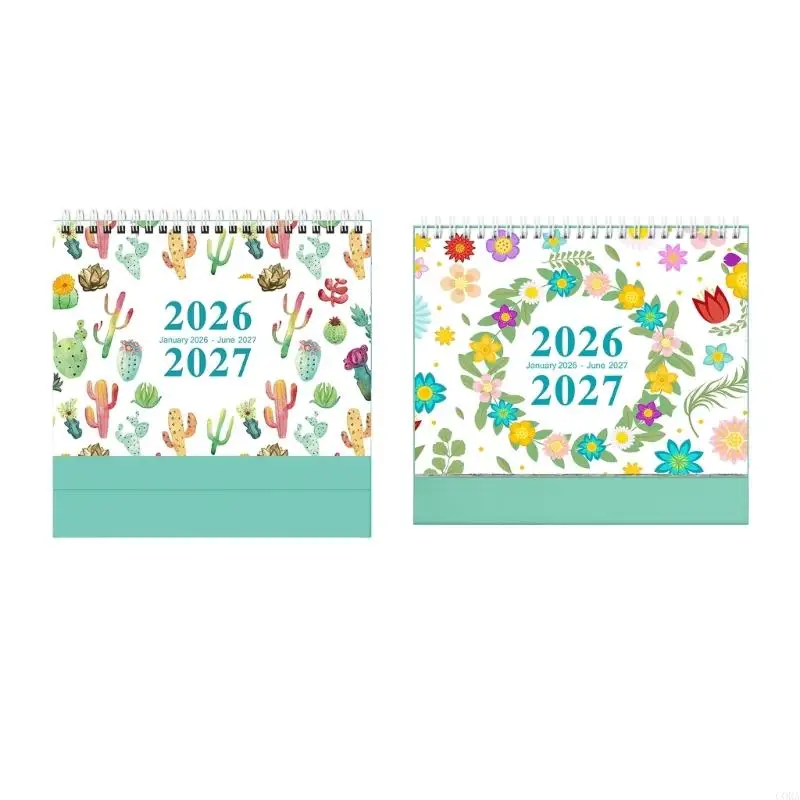 

CORA 2026 Monthly Calendar, Pocket Sized Calendar Creative Desktop Decoration Daily Planner Portable Small Desk