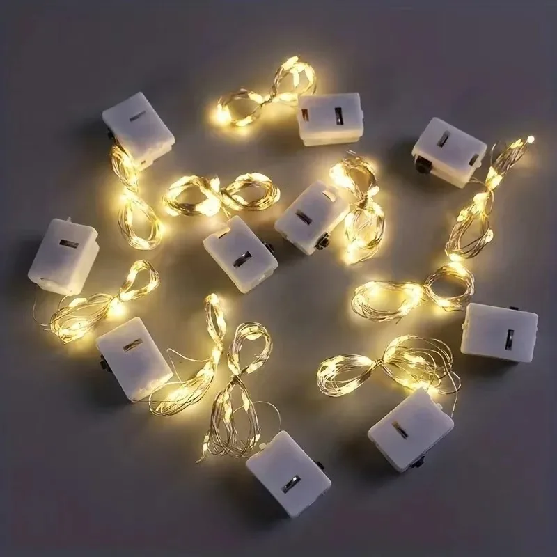 10 Pack Waterproof Mini Fairy Lights with 3 Speed Modes Copper Battery Powered for Outdoor Christmas Decorations