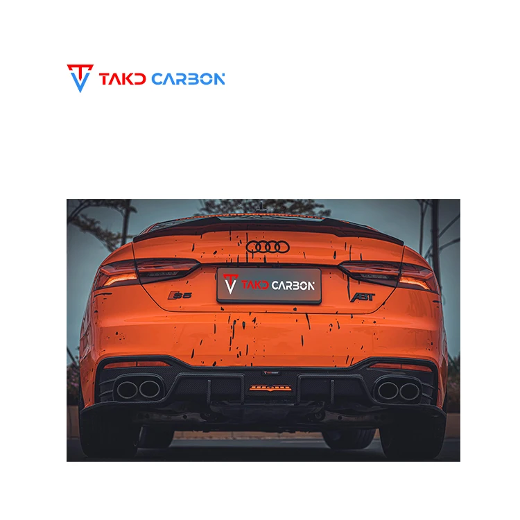 TAKD CARBON Brand Carbon Fiber universal rear spoilers Light Weight New Design Rear Bumper Lip Diffuser For audis A5,S5 PA B9.5