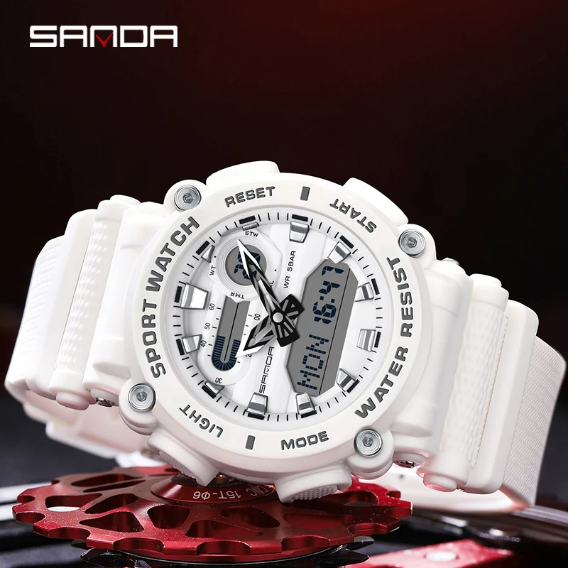 SANDA Digital Watch Men Military Sport Chronograph Date Quartz Wristwatch Original 50m Waterproof Male Electronic Clock 3139