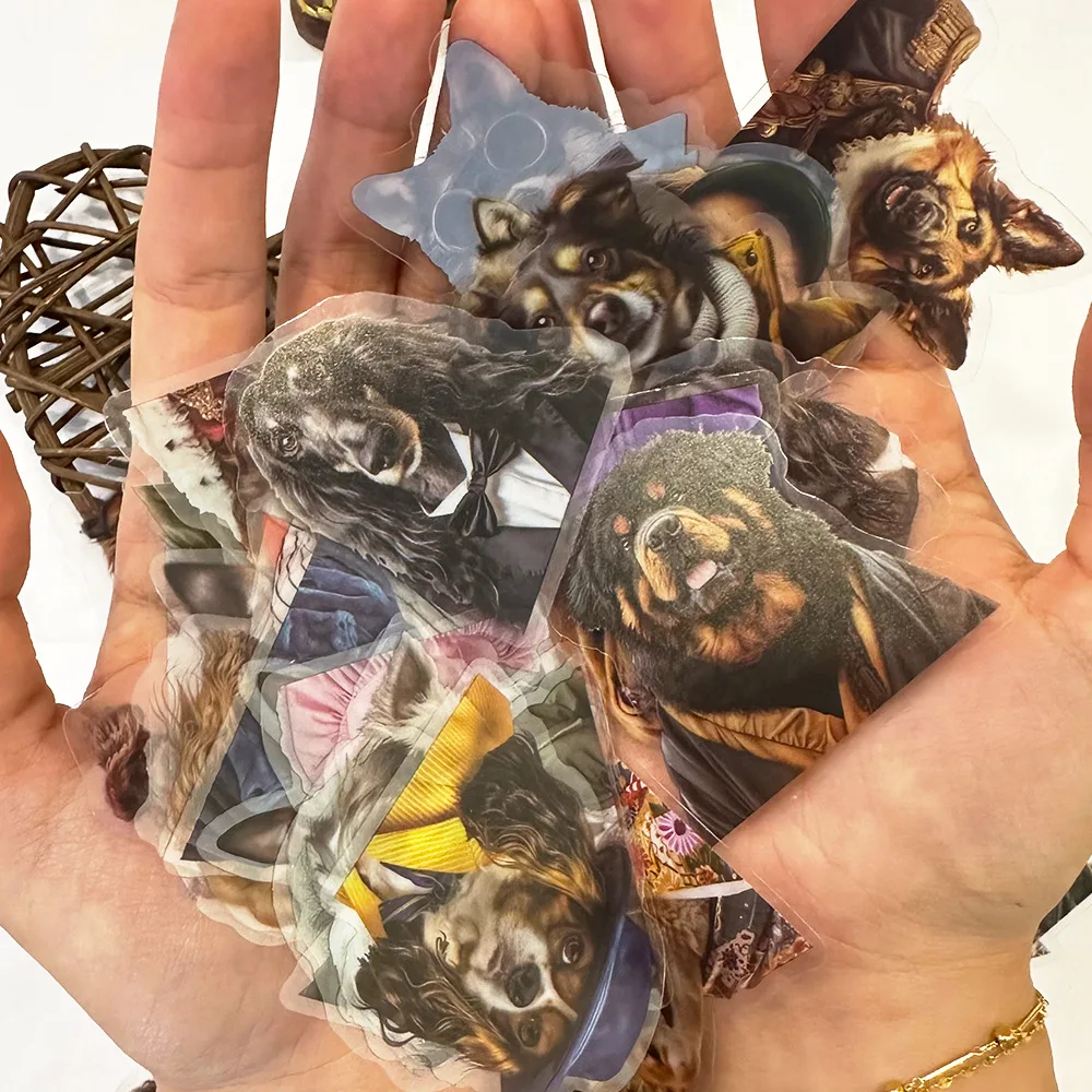 مجموعة ملصقات الكرتون للكلاب ، مقاومة للماء ، شفافة ، حيوان أليف ، مواد مسك الدفاتر ، ديكور ، دفتر ملاحظات ، تصنعه بنفسك ، 50 روض