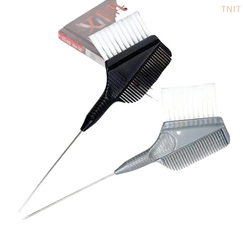 [J] 1PC Professional Dual-Sided Design Hair Coloring Brushs Even Color Application Hair Tint Brush Rat Tail Comb Salon Use