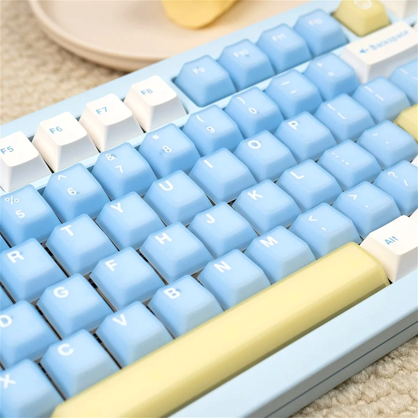 Night Sakura 164 Keys PBT+PC Semi-Transparent Keycaps Cherry Profile for Magnetic Axis Mechanical Keyboard 61-108
