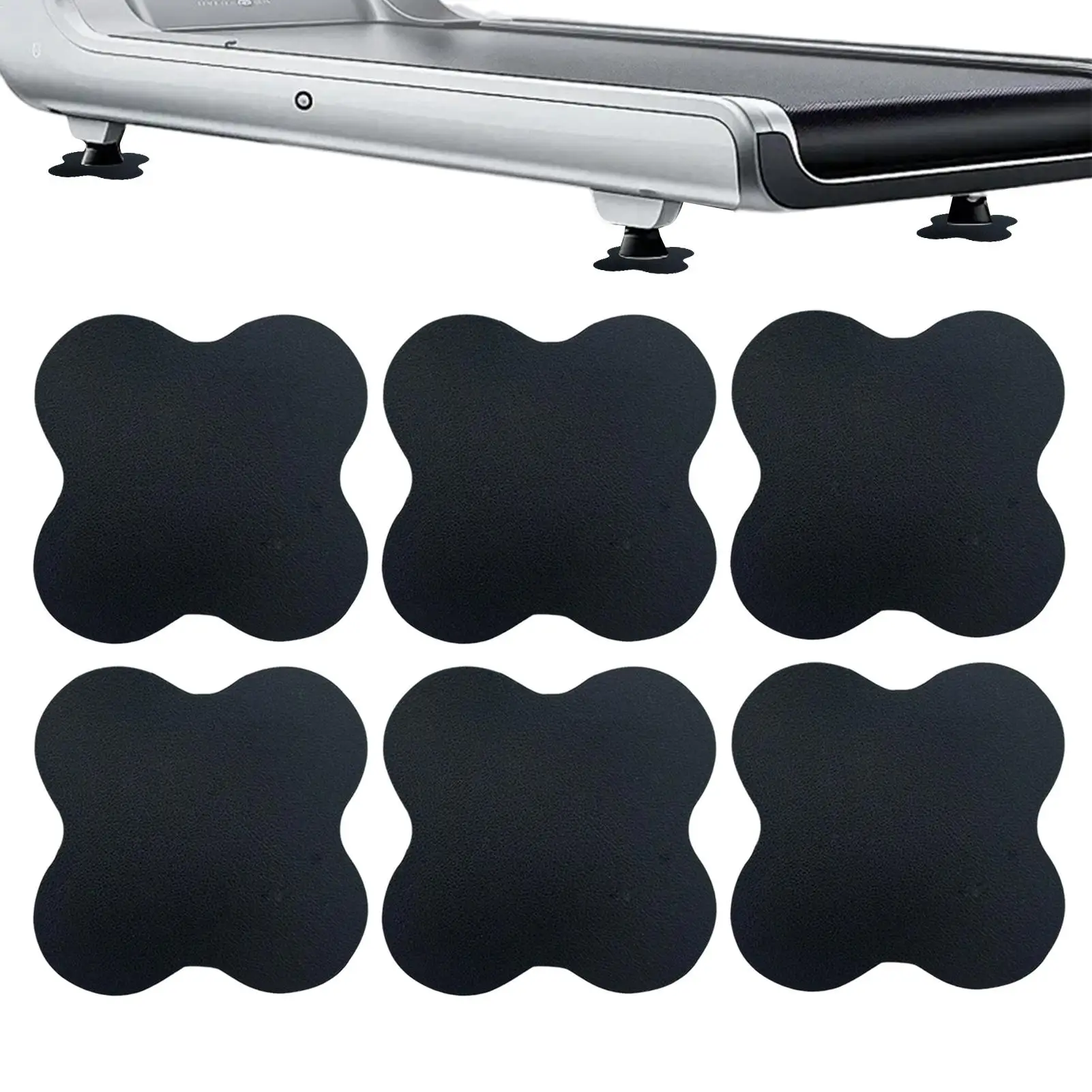 

6pcs Treadmill Floor Mat, Shock Absorbing & Noise Reduction Gym Mat Equipment Protection for Hardwood Floors, Home Office