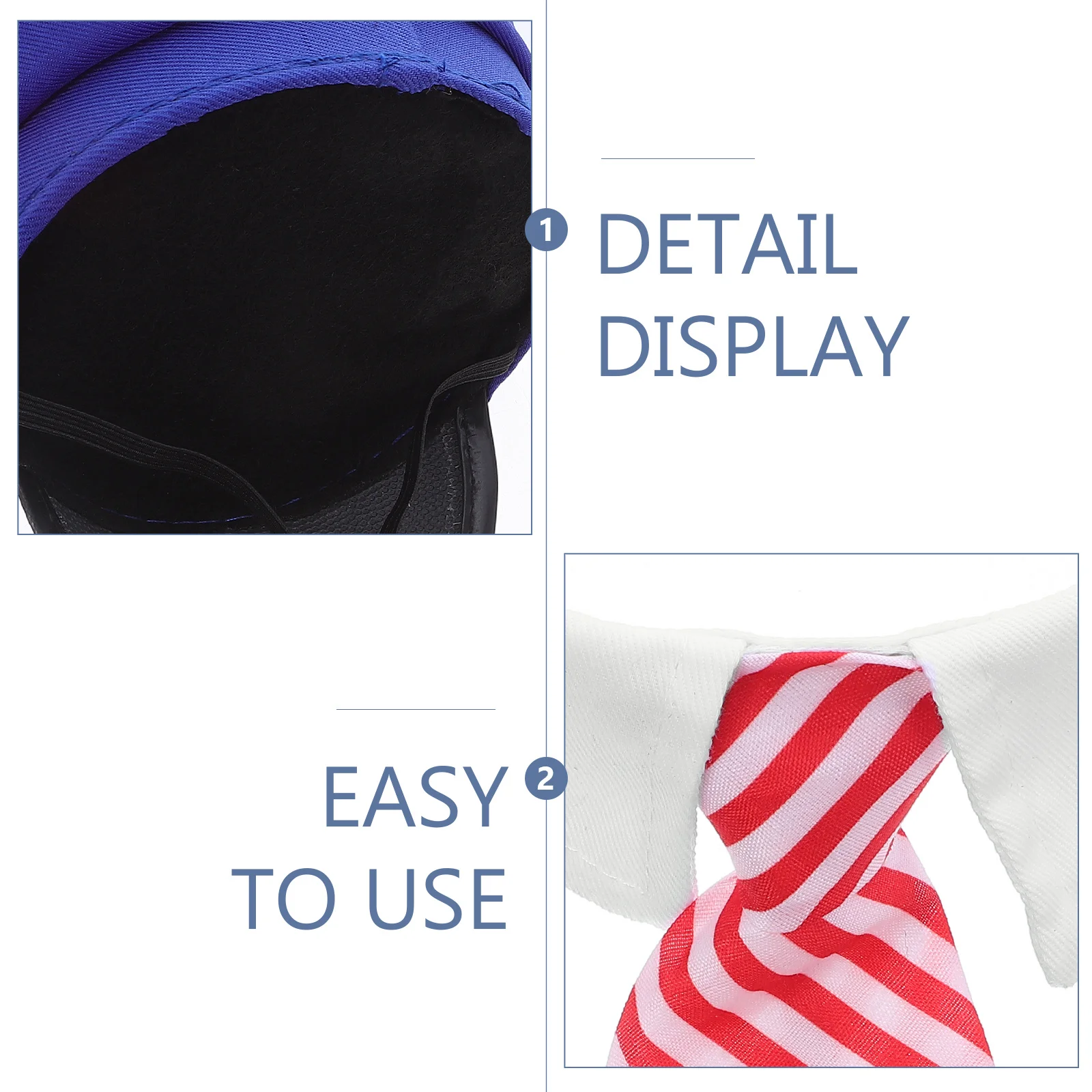 مجموعة واحدة من قبعة مطرزة للكلاب والقطط زي كابتن الحيوانات الأليفة مع ربطة عنق لحفلات عيد الميلاد - إكسسوارات الطيار، الحيوانات الأليفة #3