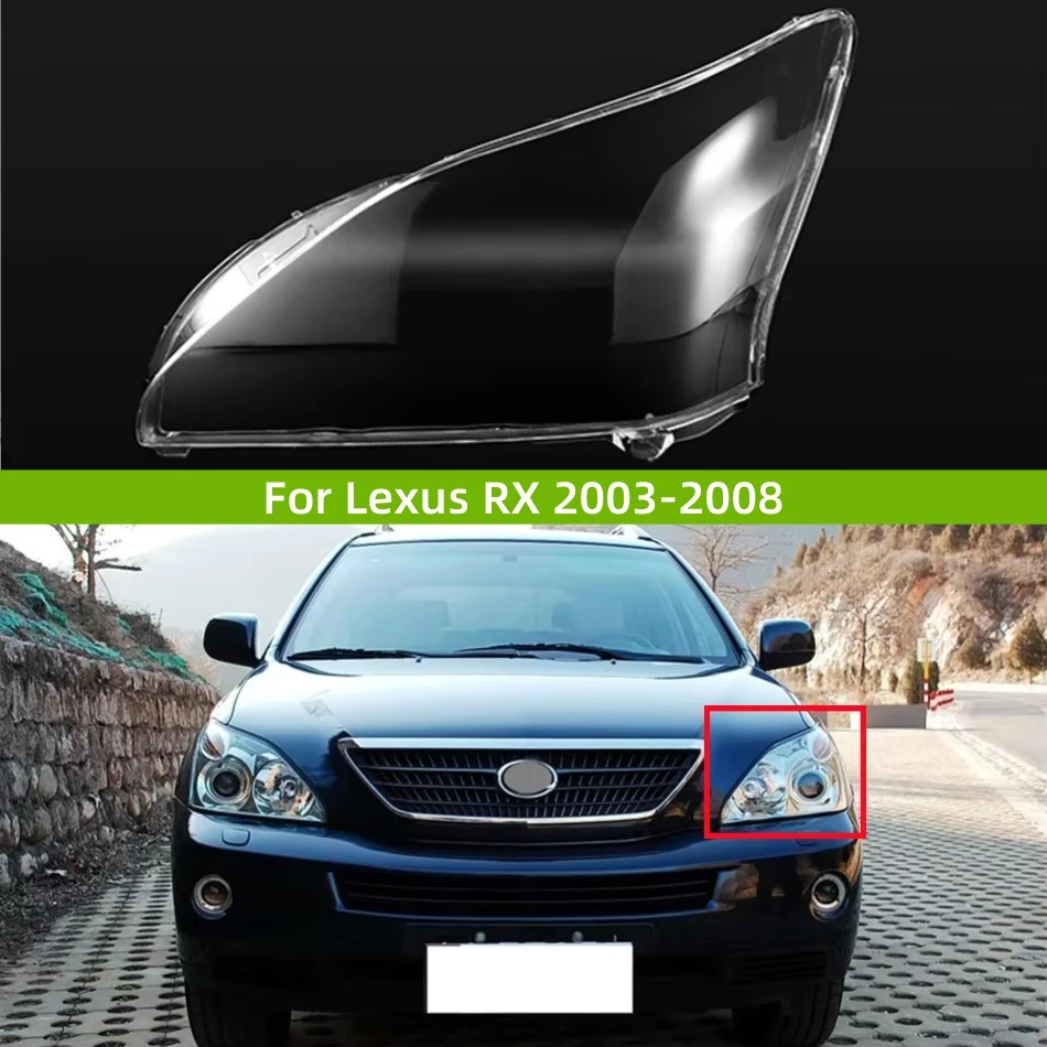 For Lexus RX RX300 RX350 RX400 2003 2004 2005 2006 2007 2008 Accessories Transparent PC Material Headlights Glass Shell