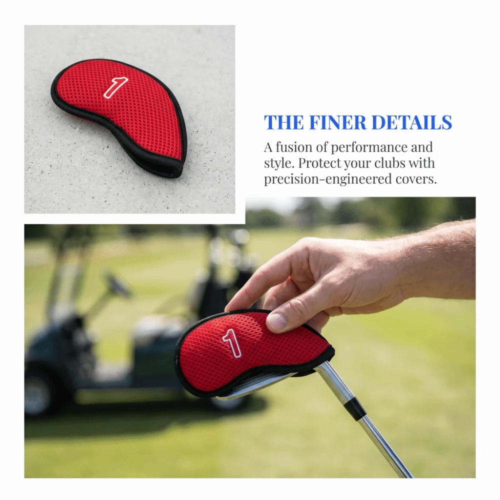 10pcs With Numbers Golf Iron Covers Set Sponge Mesh Cloth Golf Head Cover Durable Protective Cover Golf Iron Cover Golf Bag