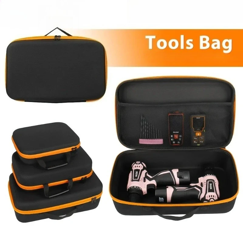 Hard Shell Tool Case for Cordless Drill Shockproof Waterproof Storage Bag with Handle for Power Tools & Accessories