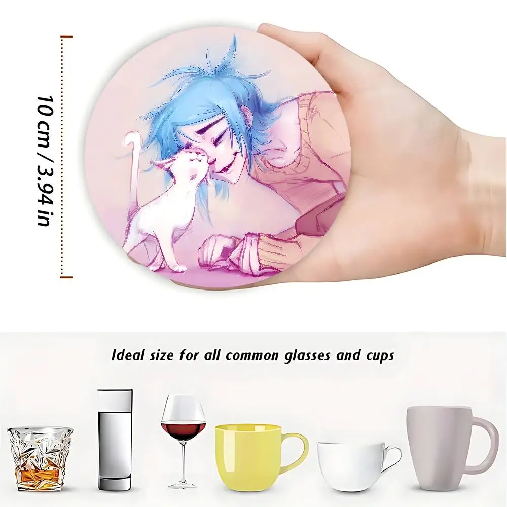 G-Go-rillaz The Mountain Round Wooden Coasters For Cute Design Suitable for Drinks Tea,Coffee Home Perfect Gift