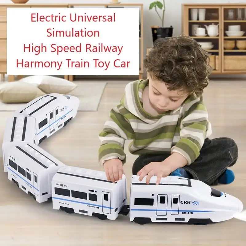 Educational Electric Harmony Train Non Remote Control Vehicle Toy Simulating High Speed Railway Motor Ideal Baby Gift