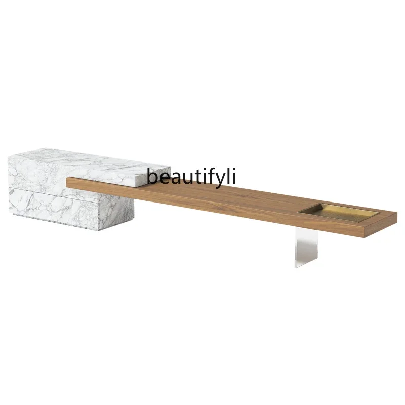 Natural marble acrylic TV cabinet, Italian minimalist living room home suspended suspension